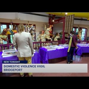 Vigil in Bridgeport honors victims of domestic violence