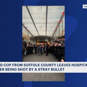 NYPD officer from Long Island who was injured by stray bullet released from hospital