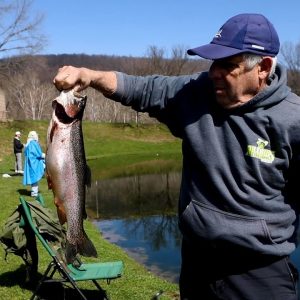 Senior citizens fish for rainbow trout at N.J. hatchery